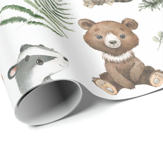 Weichteilige Waldtiere gefährden Grünflächen Geschenkpapier (Rolleneckpunkt)