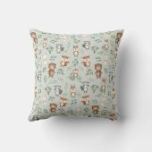 Weichteilige Waldtiere Grünpflanzen Kinderzimmer Kissen (Rückseite)