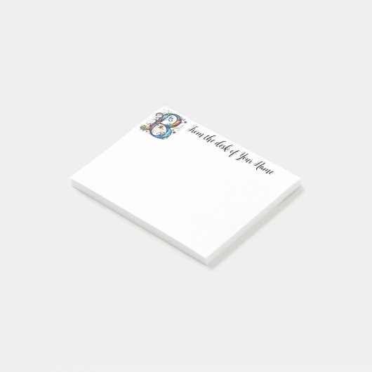 Weichteilmonogramm B Post-it Klebezettel (angewinkelt)