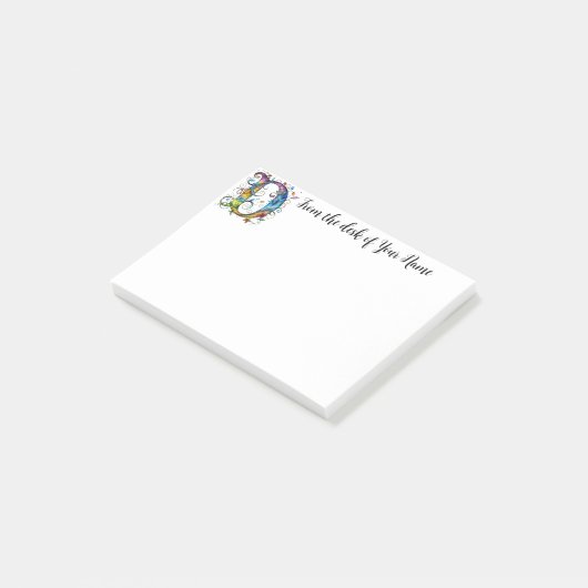 Weichteilmonogramm D Post-it Klebezettel (angewinkelt)