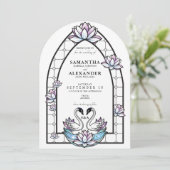 Weichteilschwänze aus Hartglas Hochzeitwasser Einladung (Stehend Vorderseite)