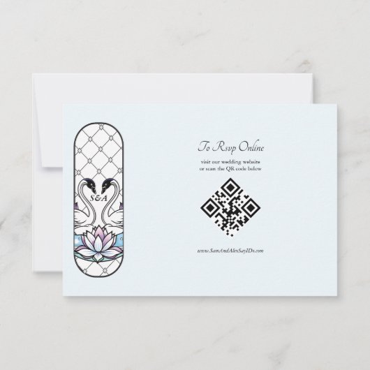 Weichteilschwänze aus Hartglas Hochzeitwasser RSVP Karte (Rückseite)