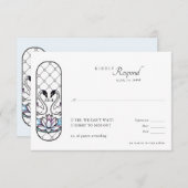 Weichteilschwänze aus Hartglas Hochzeitwasser RSVP Karte (Vorne/Hinten)