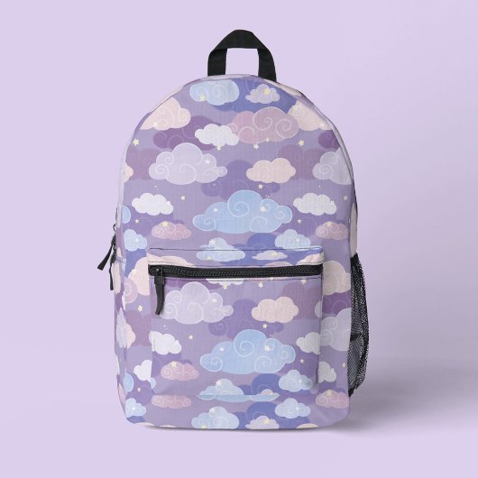 Weichteilwolken und Sternenmuster Bedruckter Rucksack