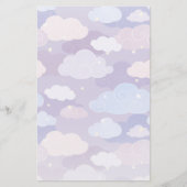 Weichteilwolken und Sternenmuster Briefpapier (Vorderseite)