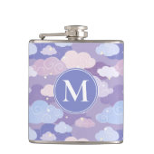 Weichteilwolken und Sternenmuster Flachmann (Vorderseite)