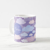Weichteilwolken und Sternenmuster Kaffeetasse (Vorderseite Links)