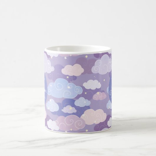 Weichteilwolken und Sternenmuster Kaffeetasse (Mittel)