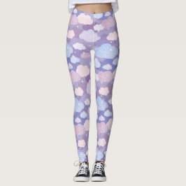 Weichteilwolken und Sternenmuster Leggings