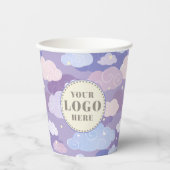 Weichteilwolken und Sternenmuster Pappbecher (Vorderseite)