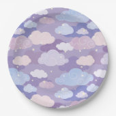 Weichteilwolken und Sternenmuster Pappteller (Vorderseite)