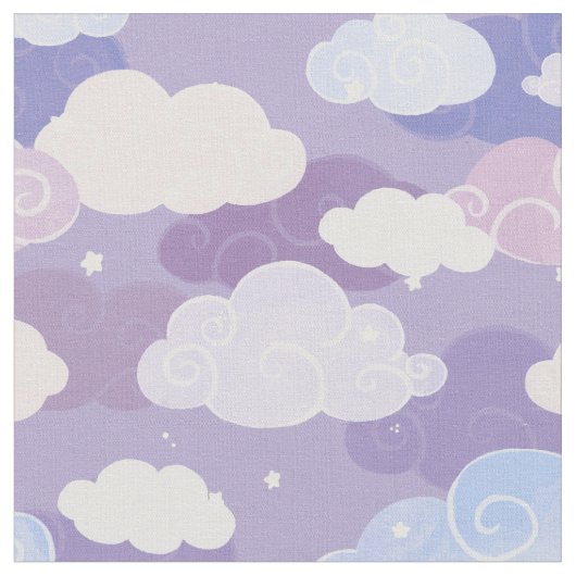 Weichteilwolken und Sternenmuster Stoff (Nahaufnahme)
