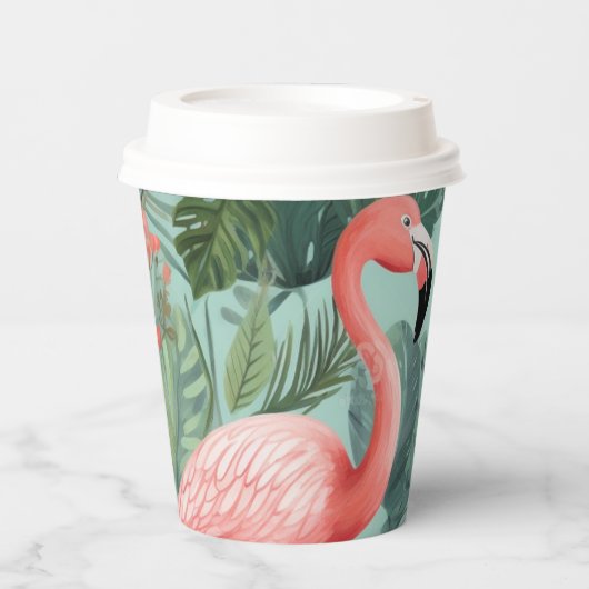 Weichtrosa Flamino-Cups w/Lid Pappbecher (Vorderseite)