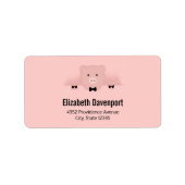 Weichtrosa Schweinefleisch Niedlicher Zuchtbetrieb Adressaufkleber (Vorne)