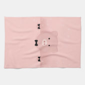 Weichtrosa Schweinefleisch Niedlicher Zuchtbetrieb Geschirrtuch (Horizontal)