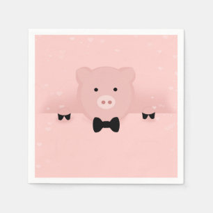 Weichtrosa Schweinefleisch Niedlicher Zuchtbetrieb Serviette