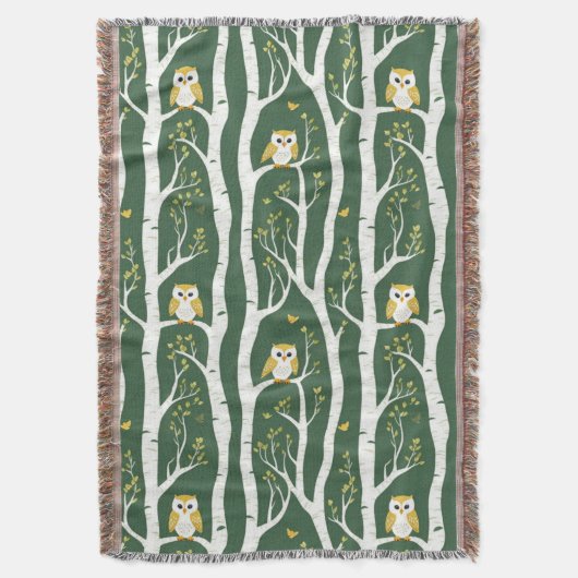 Weichtuch- und Birkenbaummuster Decke (Vorderseite Vertikal)