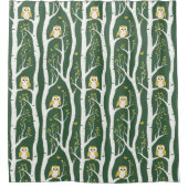 Weichtuch- und Birkenbaummuster Duschvorhang (Vorderseite)