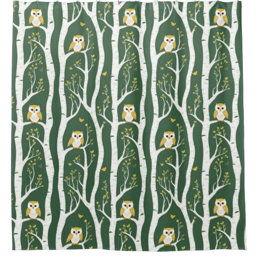 Weichtuch- und Birkenbaummuster Duschvorhang (Vorderseite)