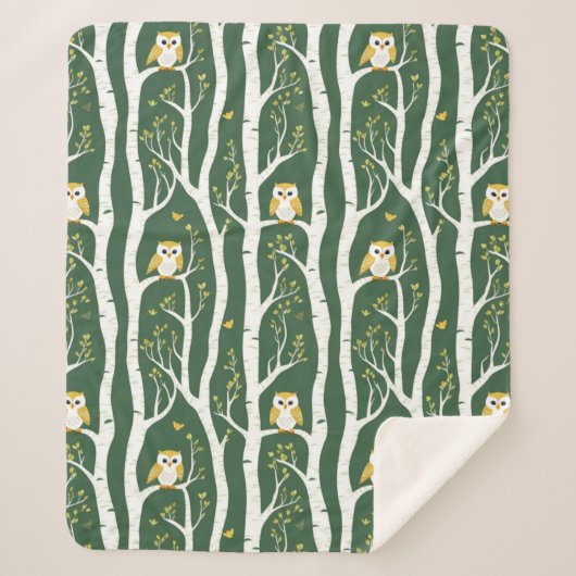 Weichtuch- und Birkenbaummuster Sherpadecke (Vorderseite)