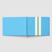 Weichweiße weiße Streifen mit glasklarem Blau Gästebuch (Voll)