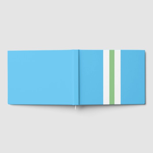 Weichweiße weiße Streifen mit glasklarem Blau Gästebuch (Voll)