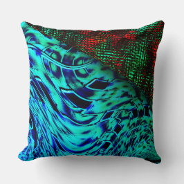 Weichwirkstoff in grün-blau, rot, viereckig kissen