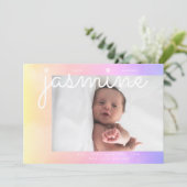 Weichwolken | Gradient Ombre | Modernes Foto Baby Ankündigung (Stehend Vorderseite)