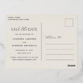 Weichzeichnen | 3 Foto Hochzeit Datum speichern Folie Einladungspostkarte (Rückseite)