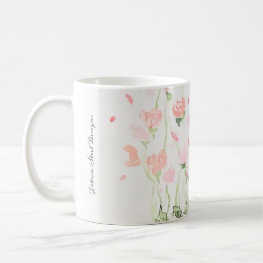 Weichzeichnen Blume in Rosa und Grün Kaffeetasse (Links)