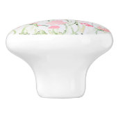 Weichzeichnen Blume in Rosa und Grün Keramikknauf (Seitenansicht)