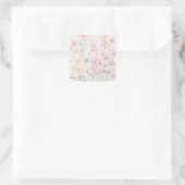 Weichzeichnen Blume in Rosa und Grün Quadratischer Aufkleber (Tasche)