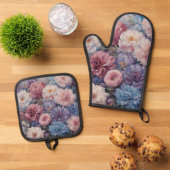 Weichzeichnen der Wildblume Ofenhandschuh & Topflappen-Set (Oben Unten)