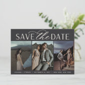 Weichzeichnen | Dreier-Foto-Hochzeit Save The Date (Stehend Vorderseite)