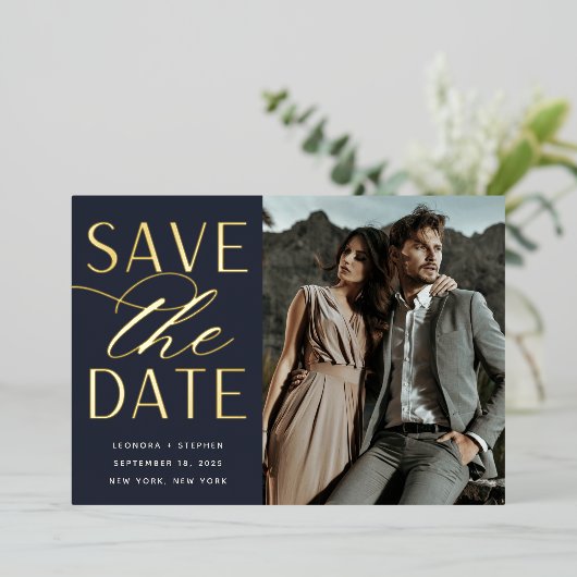 Weichzeichnen | SINGLE FOTO SAVE THE DATE Folieneinladung (Stehend vorne)