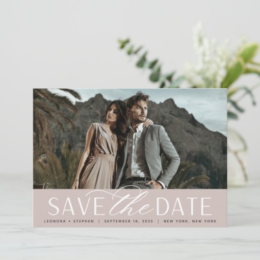 Weichzeichnen | Single Horizontal Foto Wedding Save The Date (Stehend Vorderseite)