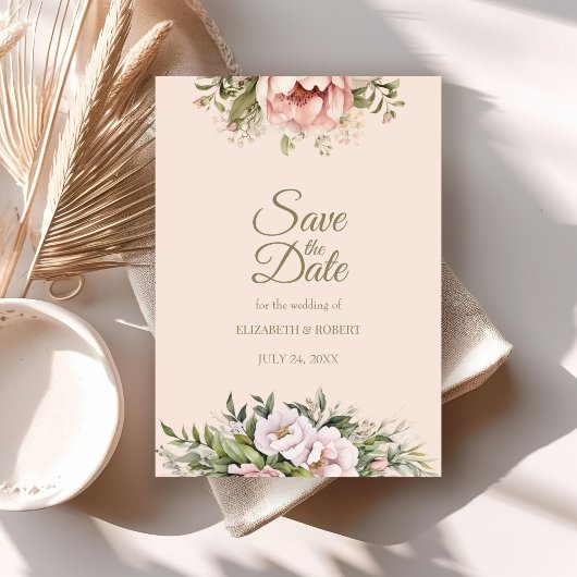 Weichzeichnen und blüte, bläserne Save the Date-Ka Einladung