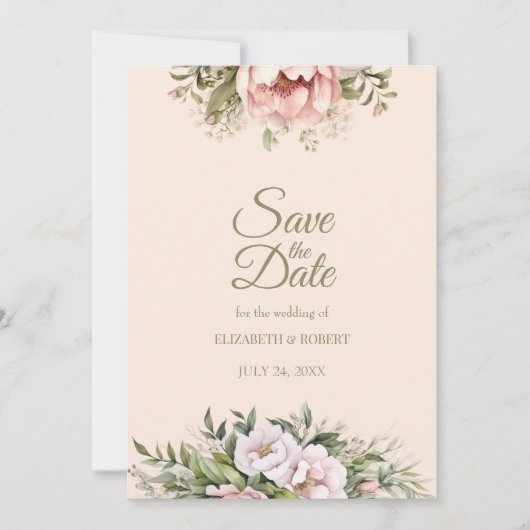 Weichzeichnen und blüte, bläserne Save the Date-Ka Einladung (Vorderseite)