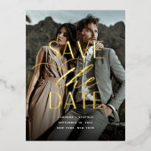 Weichzeichnen | Vertikales Foto Save the Date Folie Einladungspostkarte (Vorderseite)