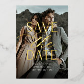 Weichzeichnen | Vertikales Foto Save the Date Folieneinladung (Vorderseite)