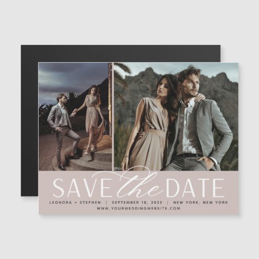 Weichzeichnen | Zwei Foto speichern das Datumsfens Magnetkarte (Vorne/Hinten)