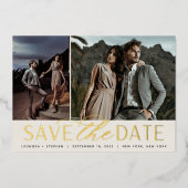 Weichzeichnen | Zwei Fotos Save the Date Folieneinladung (Vorderseite)