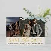 Weichzeichnen | Zwei Fotos Save the Date Folieneinladung (Stehend vorne)