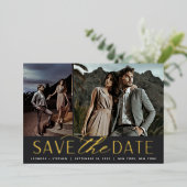 Weichzeichnen | Zwei Fotos Save the Date Folieneinladung (Stehend vorne)