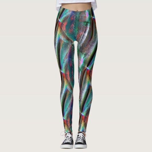 Weichzeichner aus psychedelischer Woody, digital r Leggings (Vorderseite)