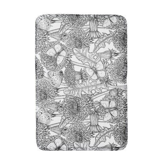 Weide aus Lüstern in Schwarz und Weiß Badematte (Vorderseite Vertikal)