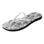 Weide aus Lüstern in Schwarz und Weiß Badesandalen (Schrägansicht)