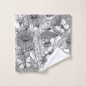 Weide aus Lüstern in Schwarz und Weiß Badhandtuch Set (Waschlappen)