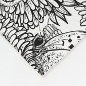 Weide aus Lüstern in Schwarz und Weiß Fleecedecke (Ecke)