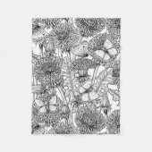 Weide aus Lüstern in Schwarz und Weiß Fleecedecke (Vorderseite)